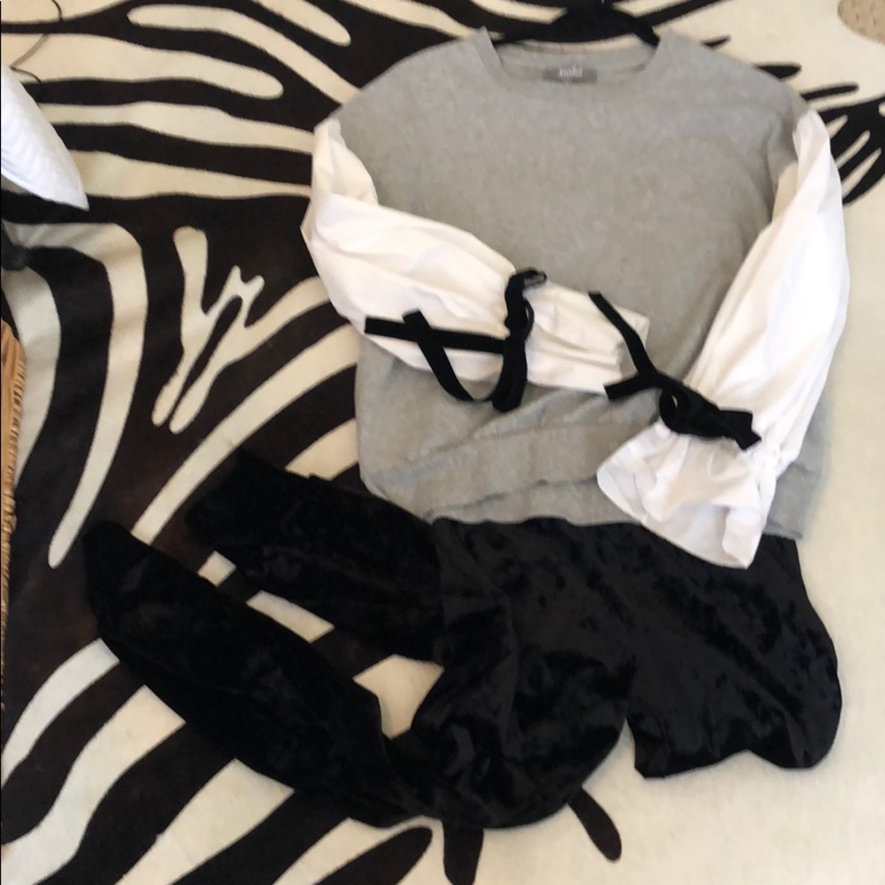 Velvet black joggers with pockets